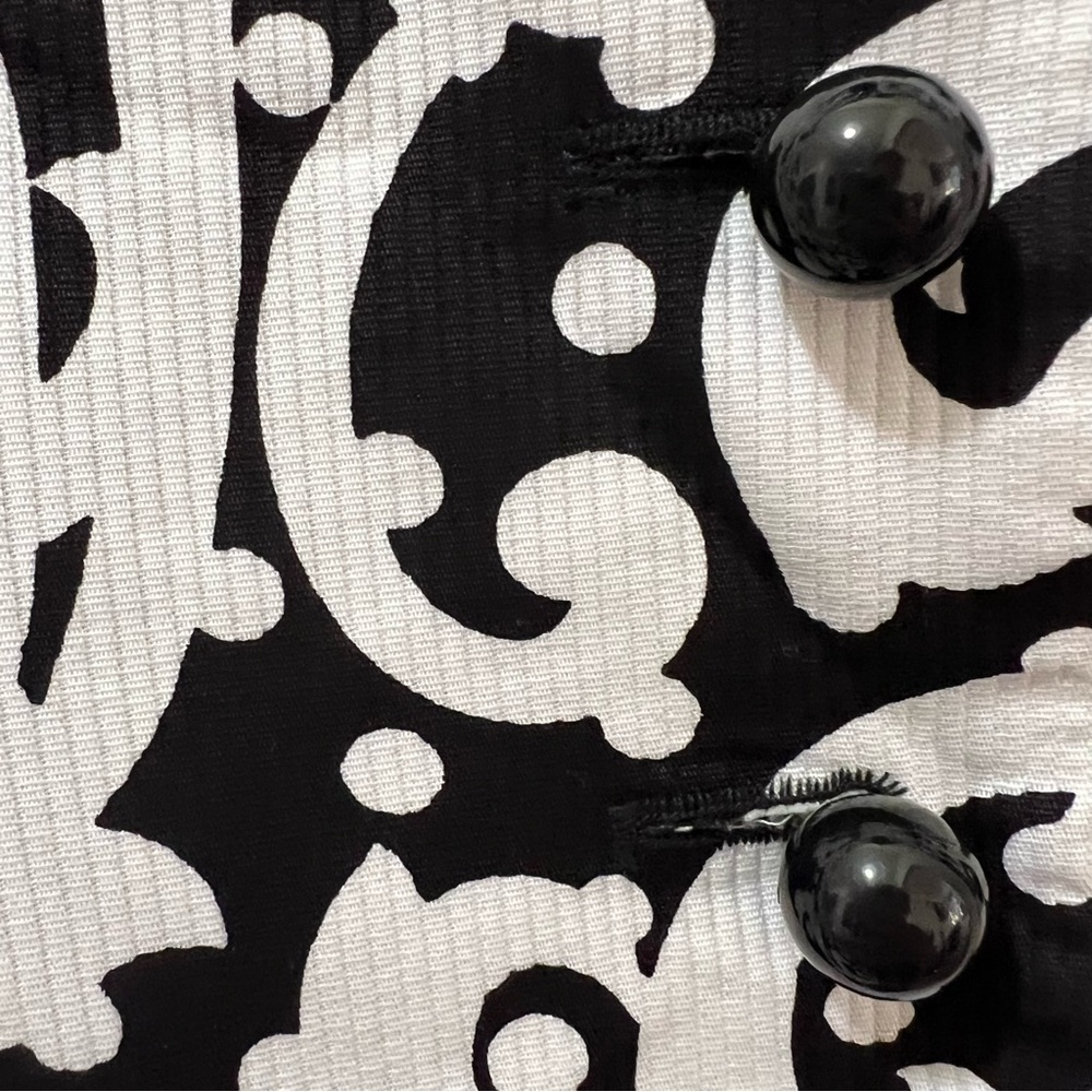 Christian Dior vintage 90’s black white Baroque Scroll Print Blazer jacket 10 - Picture 5 of 9